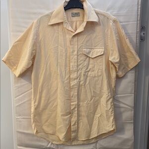 L.L. Bean Men's Cream Short Sleeve Shirt